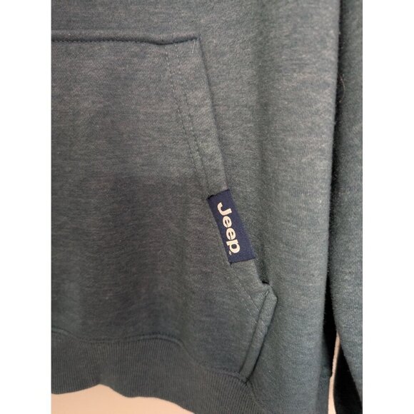 Buck Wear Jeep Mountain Stripe Raglan Hoodie Mens Size Medium Blue Cotton Blend - Picture 4 of 11